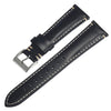 Vintage Double Stitched Calf Leather Strap 20 / 22 - Black