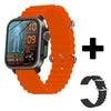 BEARSCOME VEE Bluetooth Call ECG/EKG Blood Oxygen Sleep Monitoring Music SmartWatch - VEE Orange Marine strap