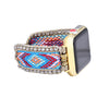 Boho style nylon woven watch strap - Blue