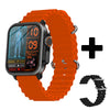 BEARSCOME VEE Blood Glucose ECG/EKG Blood Oxygen Sleep Monitoring Music SmartWatch - VEE Orange Marine strap