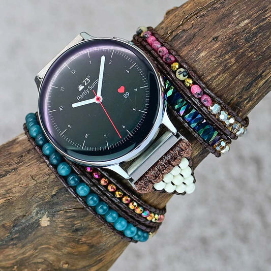 Imperial Stone Bead Hand-Woven Watch With Bohemian Style