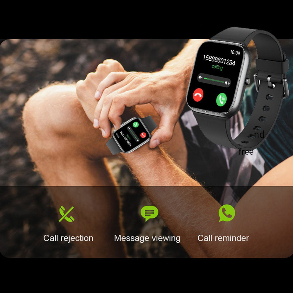 BEARSCOME Blood Pressure Blood oxygen Blood Sugar Monitoring Bluetooth Talk Play Music Health Waterproof Smartwatch