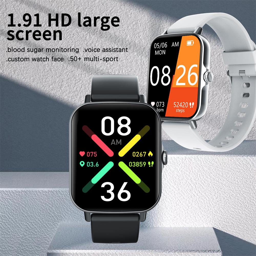 Blood Sugar Monitor Watch,non-invasive Diabetic Watch Glucose Monitor  Pressure Heart Rate Body Temperature Sports Smart Watch With Blood Pressure  Bloo